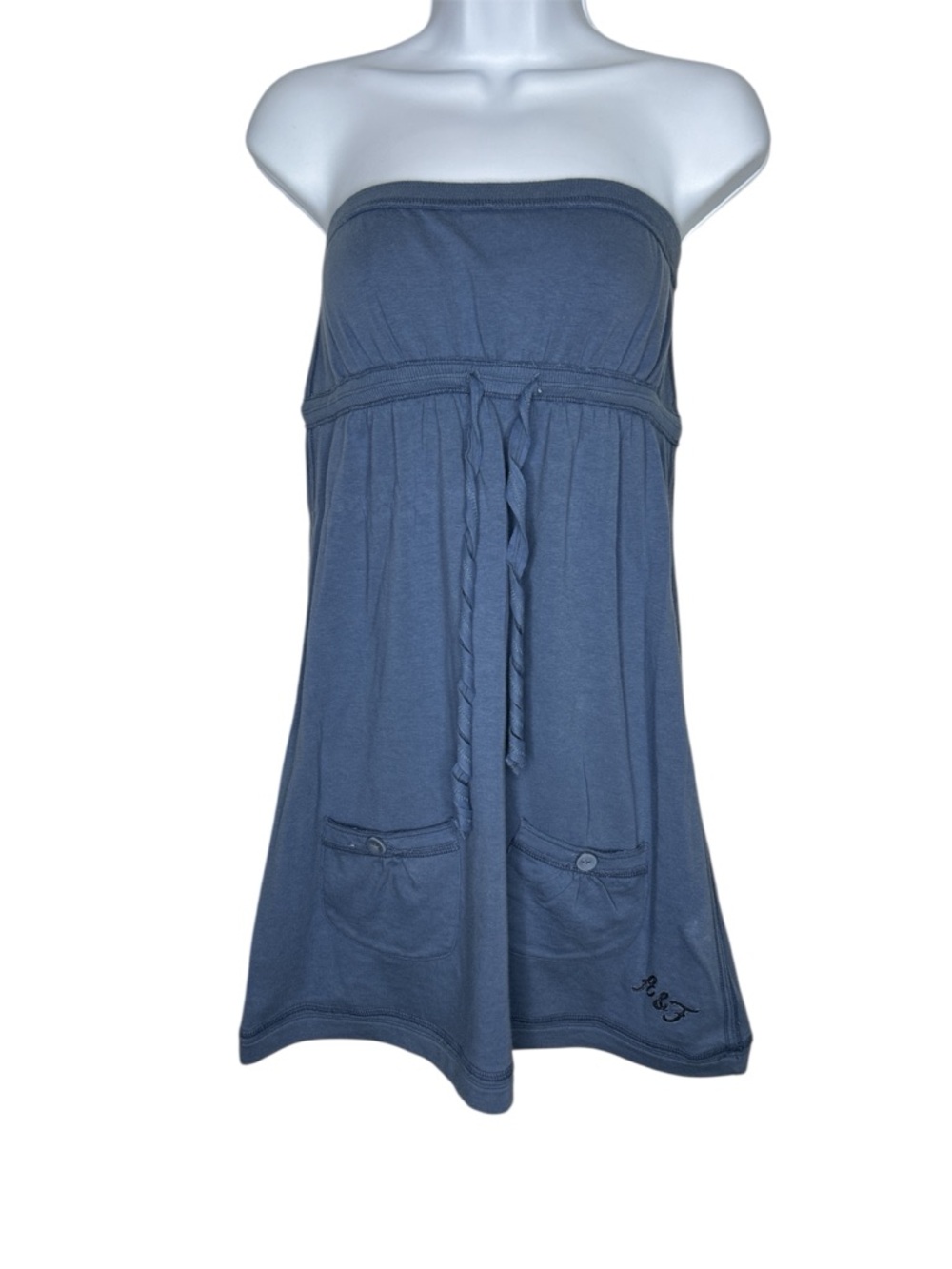 Abercrombie & Fitch Y2K Strapless Babydoll Tube Top Blue Fairycore Coquette Larg